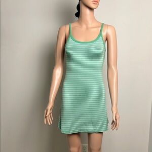 Green Striped Sleeveless Dress